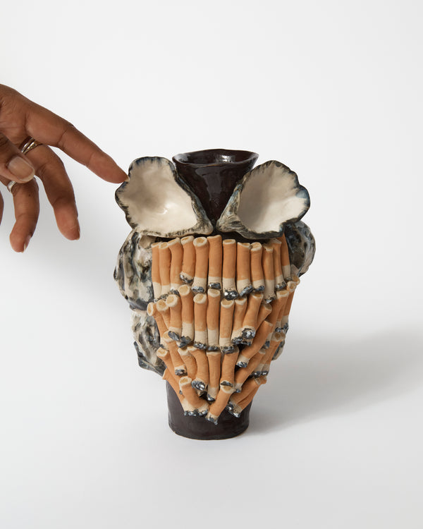 Claybia – 'grOWLer #1' Sculptural Vase, 2023 (Commission)