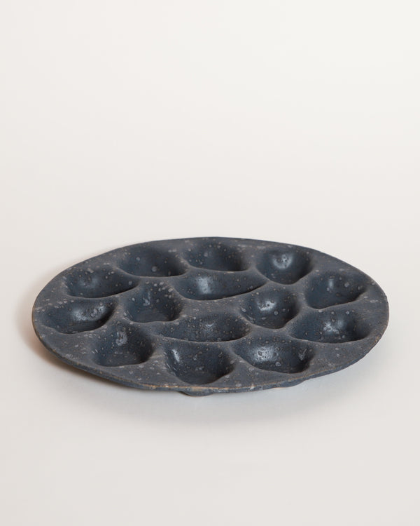 Christopher Plumridge  — '12' Oyster Plate in Crystaline Matt Black
