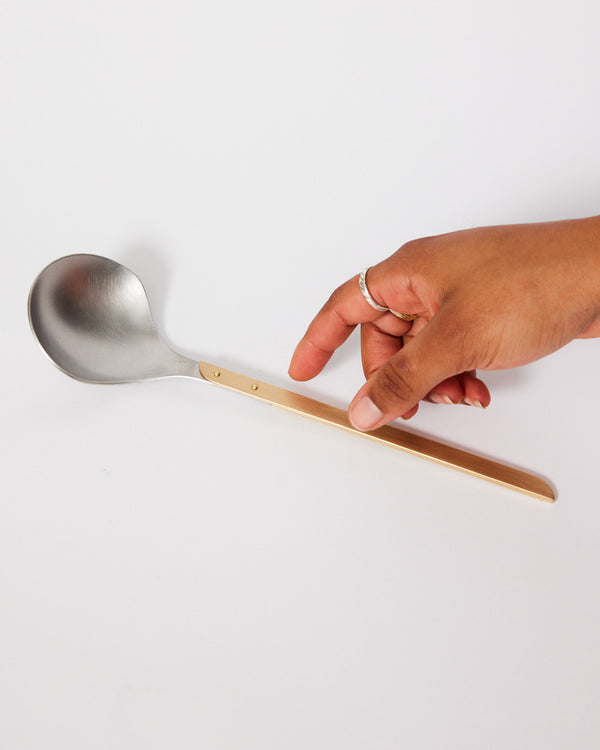 Ferro Forma — Large Serving Spoon in Brass and Stainless Steel