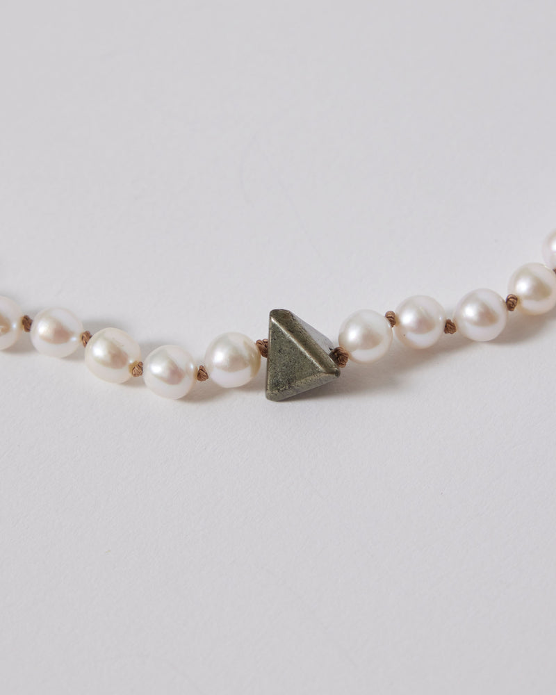Taë Schmeisser —  'Galene' Pearl and Pyrite Necklace