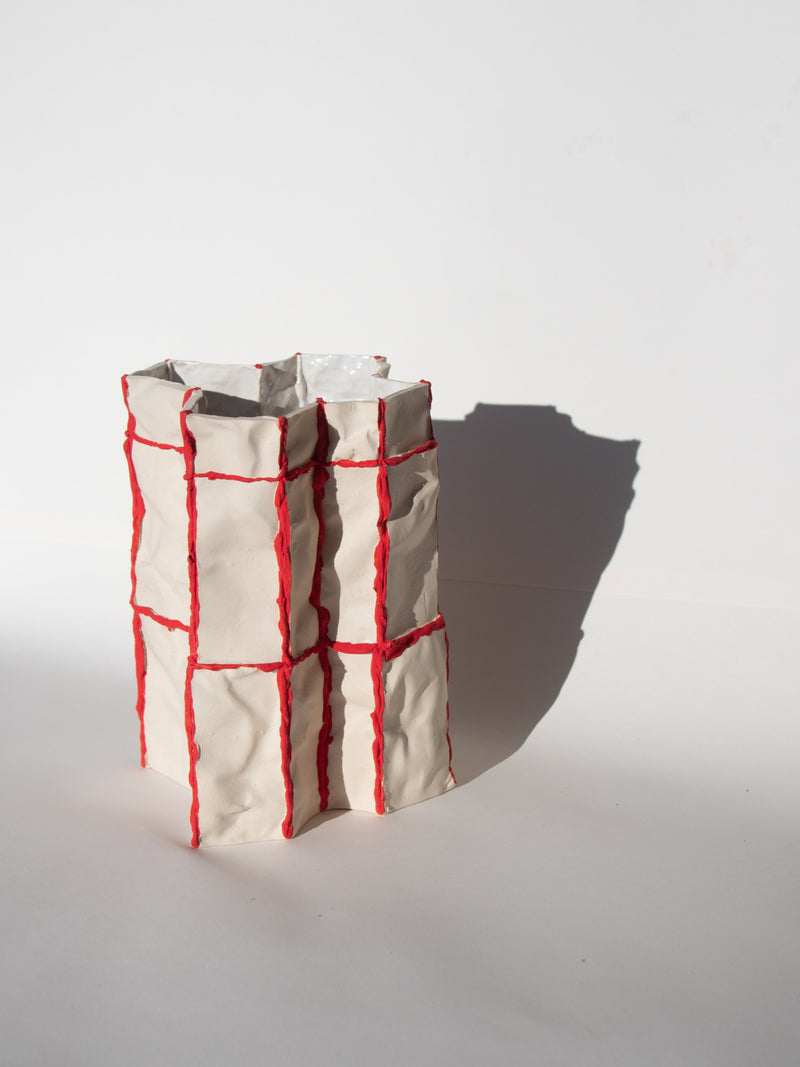 Lucy Tolan — Tile Vessel with Red Seams
