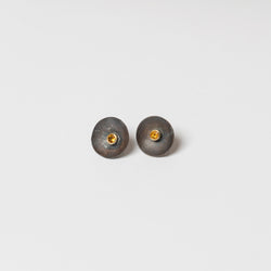 Shimara Carlow— Daisy Stud Earrings with Citrine in Oxidised Sterling Silver