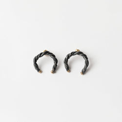 Juan Castro —'Aurelia' Earrings in Oxidised Silver and 9ct Yellow Gold