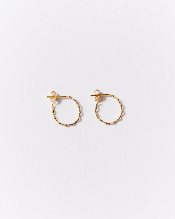 Daria Fox —  Small 'Crinkle' Hoop Earrings in Yellow Gold Plate
