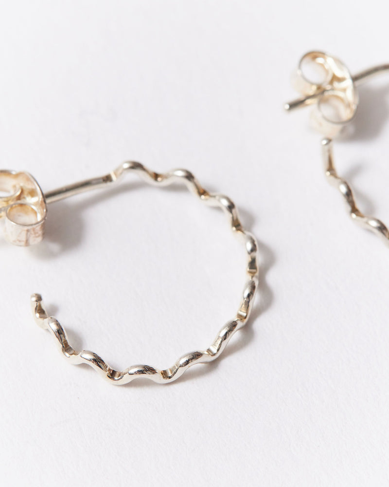 Daria Fox —  Small 'Crinkle' Hoop Earrings in Sterling Silver