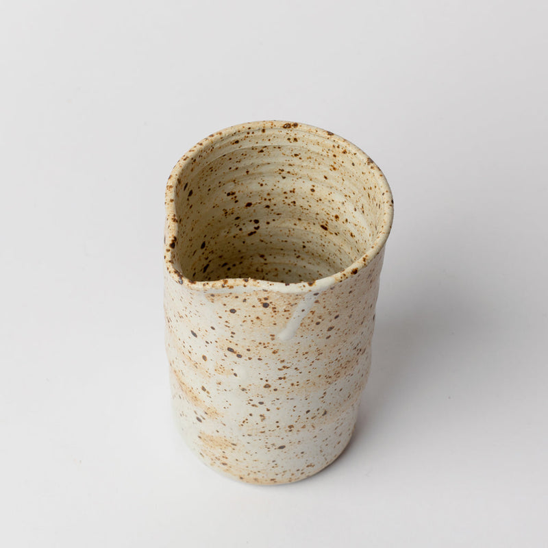Kaye Poulton — Speckled Rust and Cream Waves Beaker