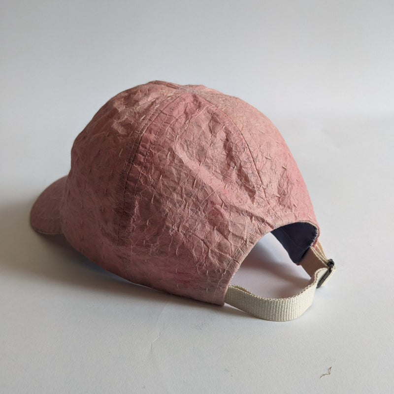 DNJ — Waxed Japanese Paper Leather Cap in Baby Pink