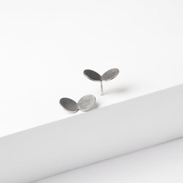 Ferro Forma — Small Double Dot Earrings in Stainless Steel