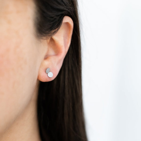 Ferro Forma Small Double Dot Earrings in Stainless Steel SHOP Craft