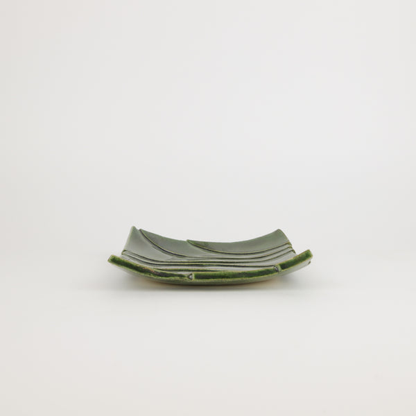 Terunobu Hirata – Square Platter in Oribe Green