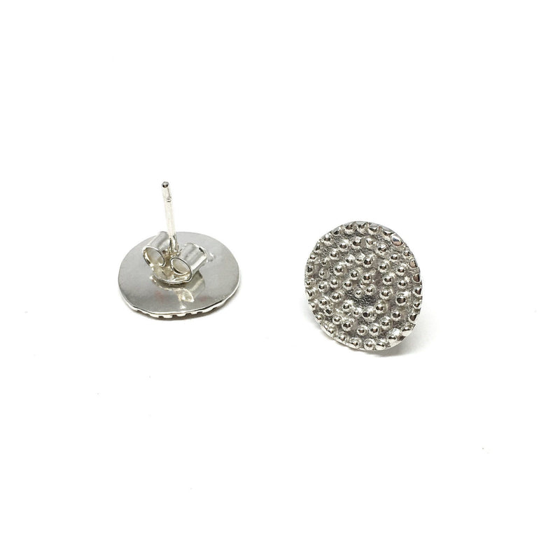 Abby Seymour — Silver Elliptical Stud Earrings - Australian made Jewellery 