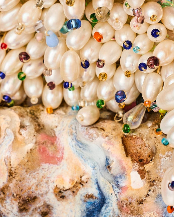 Georgia Anson — 'Anemone Being with pearls' Ceramic Wall Sculpture (2025)