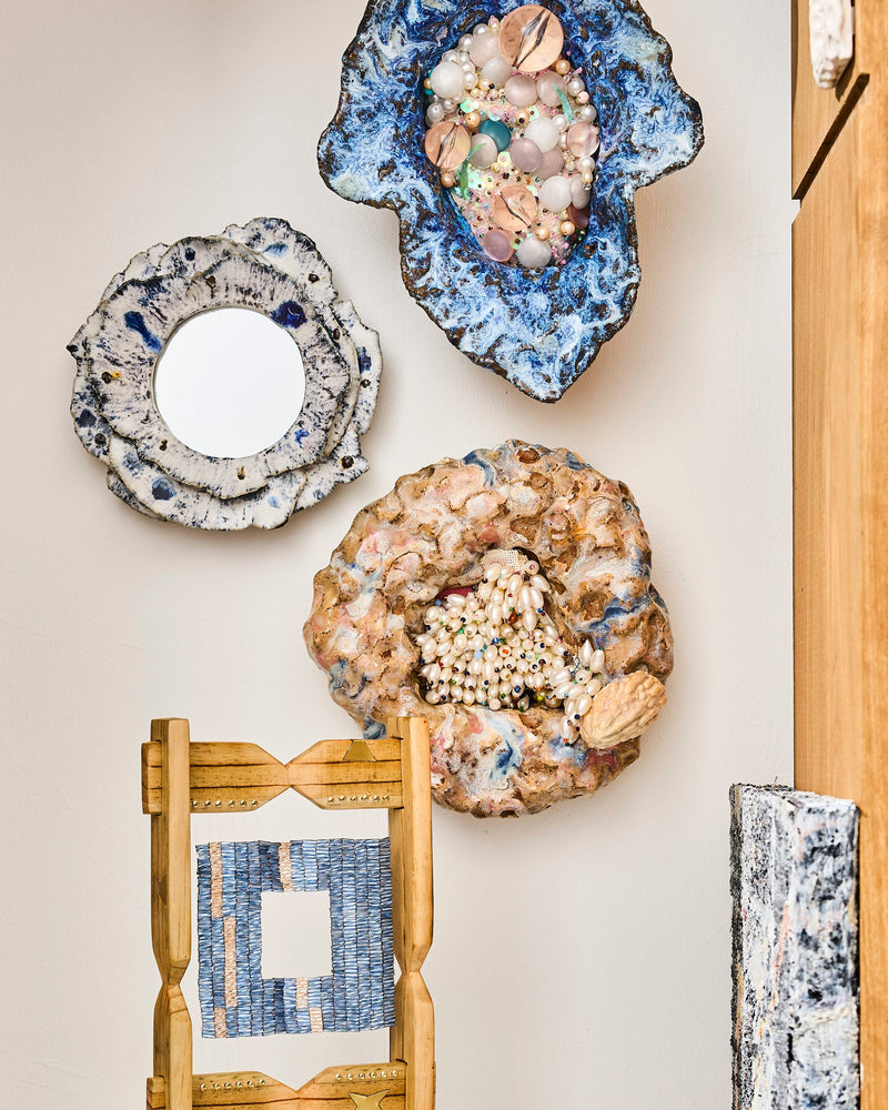 Georgia Anson — 'Anemone Being with pearls' Ceramic Wall Sculpture (2025)