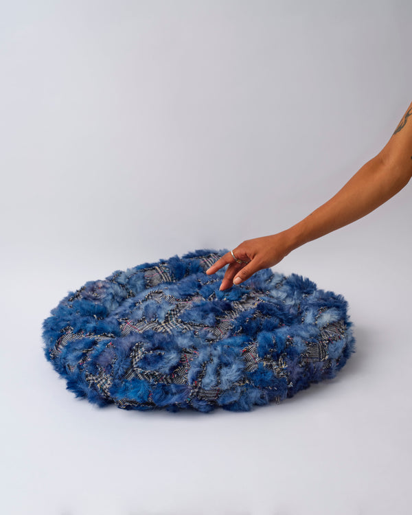 Clumsy — 'Fit for a Queen', Blue Textured Dog Bed