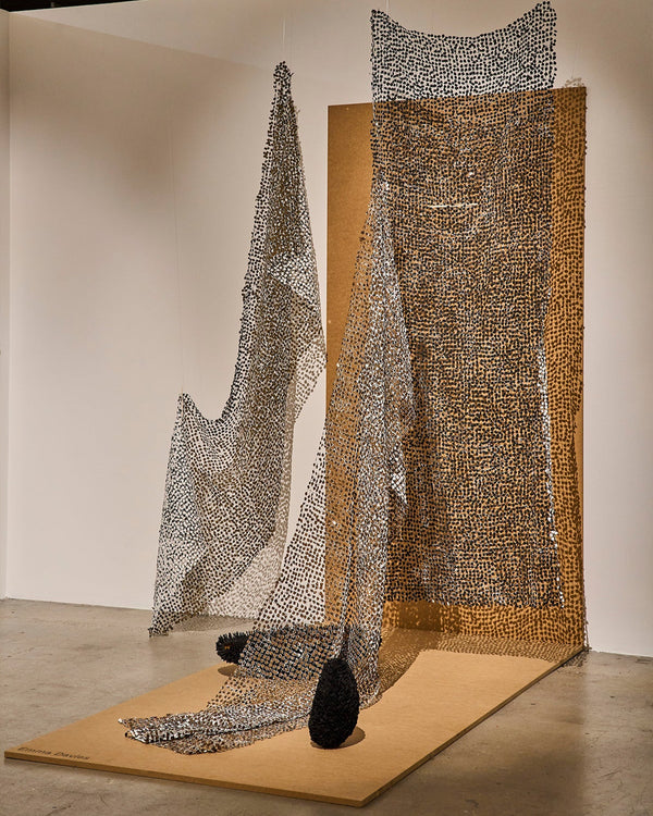 Emma Davies — 'Constellation of Threads', Sculptural Textile in Black and White, 2025