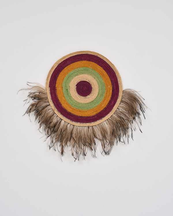 Aunty Patsy Doolan — 'Large Woven Mat with Feathers', (2025)