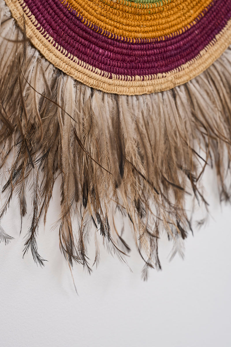 Aunty Patsy Doolan — 'Large Woven Mat with Feathers', (2025)
