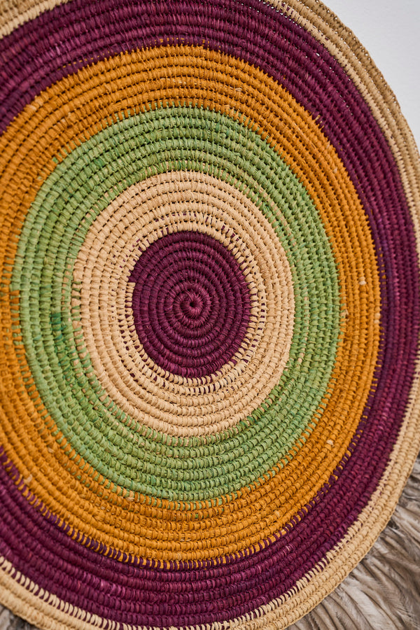 Aunty Patsy Doolan — 'Large Woven Mat with Feathers', (2025)