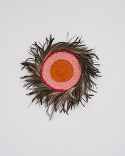 Aunty Patsy Doolan — 'Small Woven Mat with Feathers', (2025)