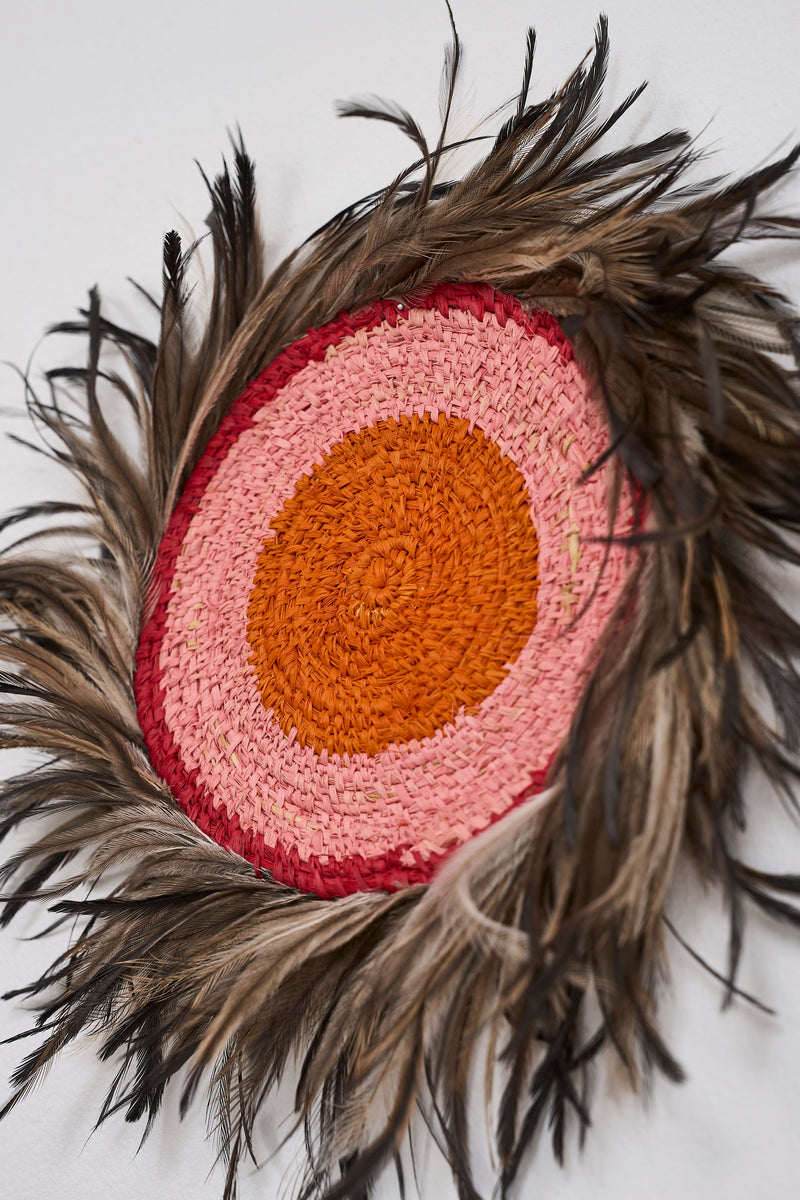 Aunty Patsy Doolan — 'Small Woven Mat with Feathers', (2025)