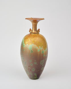 Ted Secombe — Large Crystalline Glaze Pot, in Green & Gold