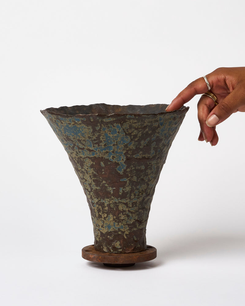 Em Frank — 'Patina Gold Trumpet' Vase, 2024