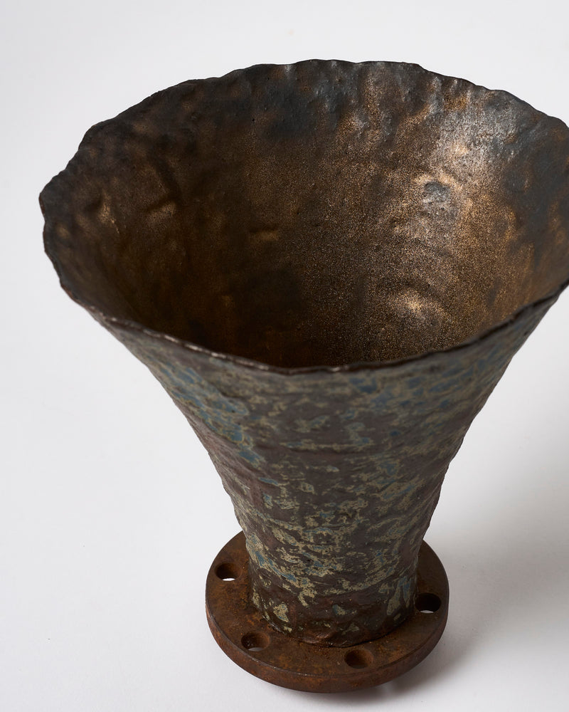 Em Frank — 'Patina Gold Trumpet' Vase, 2024