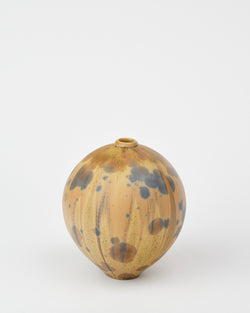 Ted Secombe — Small Crystalline Glaze Pot, in Blue & Orange