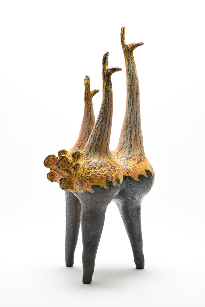 Lilach Mileikowski — 'Canaanite Tribe' in Bronze and Fused Yellow, Sculpture, 2025