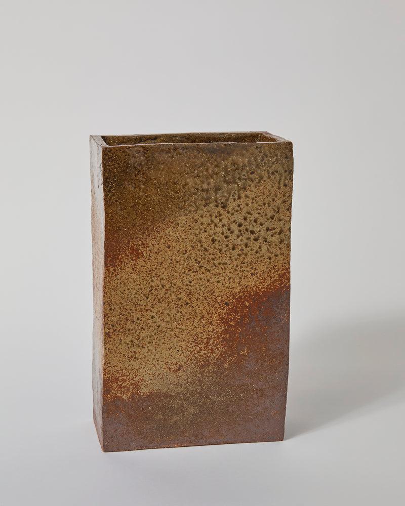 Terunobu Hirata — 'Cuboid' Vase in Ash Glaze