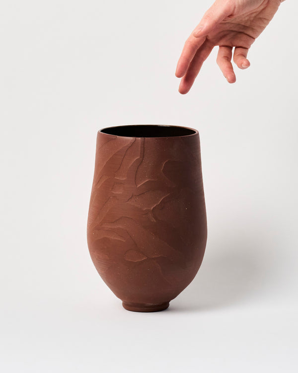 Amelia Black — 'Trace Sediment Iron Red Vase Eucalypt #2', Sculptural Vessel