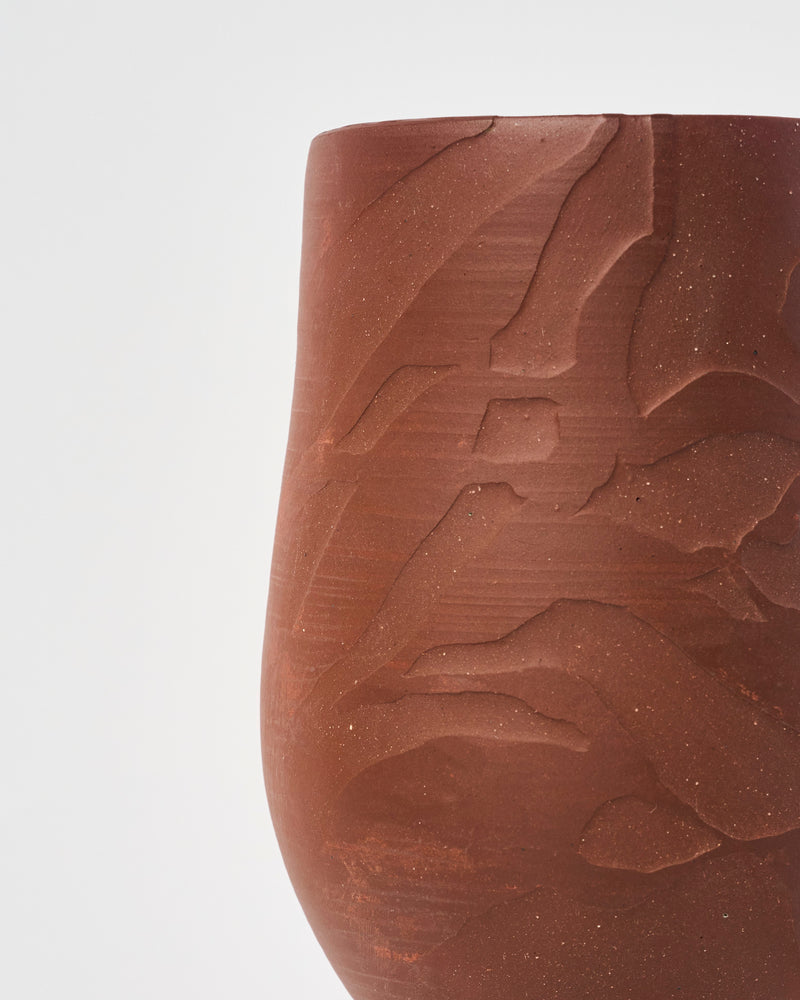 Amelia Black — 'Trace Sediment Iron Red Vase Eucalypt #2', Sculptural Vessel