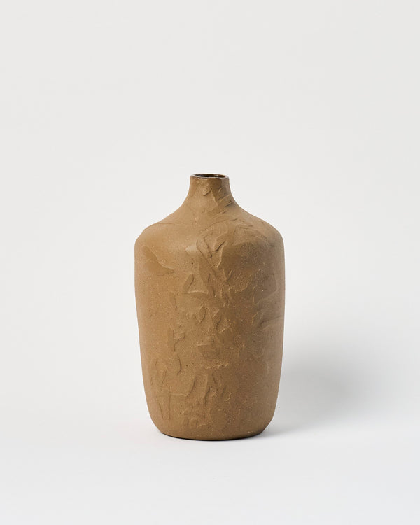Amelia Black — 'Trace Sediment Raw Umber Bottle Scrub Brush', Sculptural Vessel