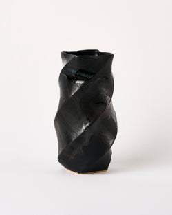 Terunobu Hirata —  Faceted Twist Vase in Black