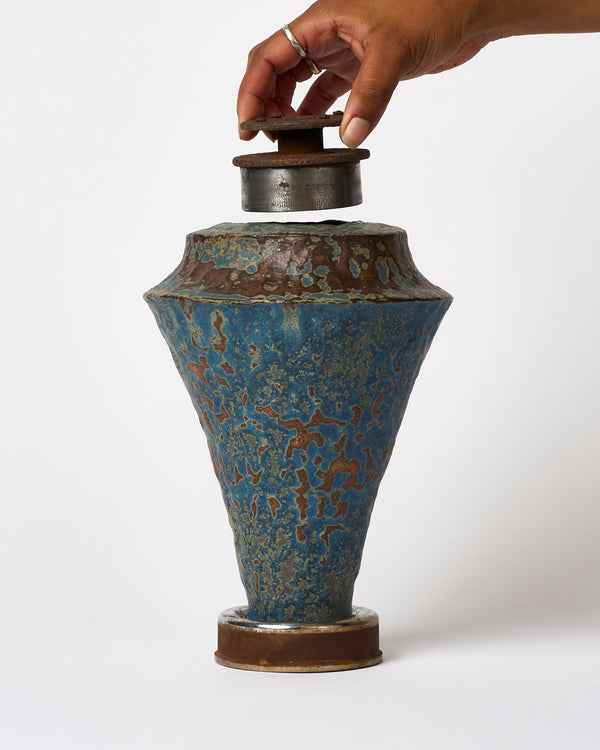 Em Frank — 'Patina Metal Vase', 2024