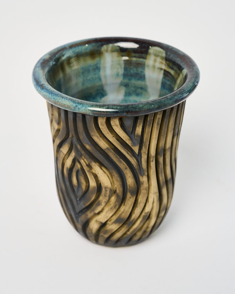 Sean Miller  — ‘Burning Country’ Vase in Dark Blue