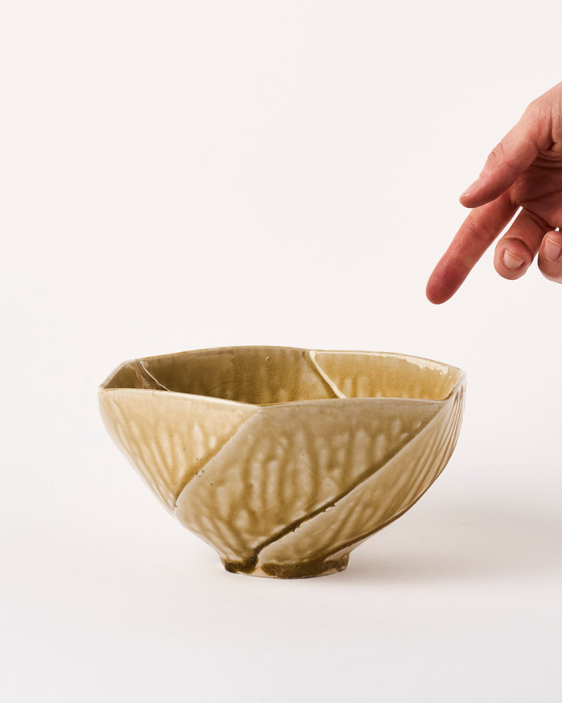 Terunobu Hirata —  Medium Faceted Ash Glaze Bowl