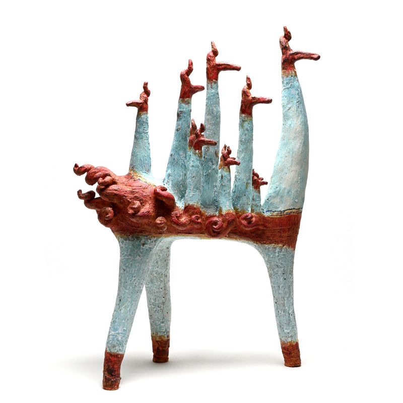 Lilach Mileikowski — 'In Canaanite Land' in Turquoise and Orange, Sculpture, 2025