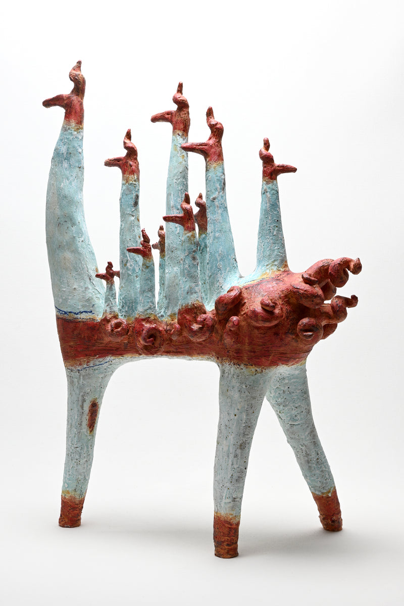 Lilach Mileikowski — 'In Canaanite Land' in Turquoise and Orange, Sculpture, 2025