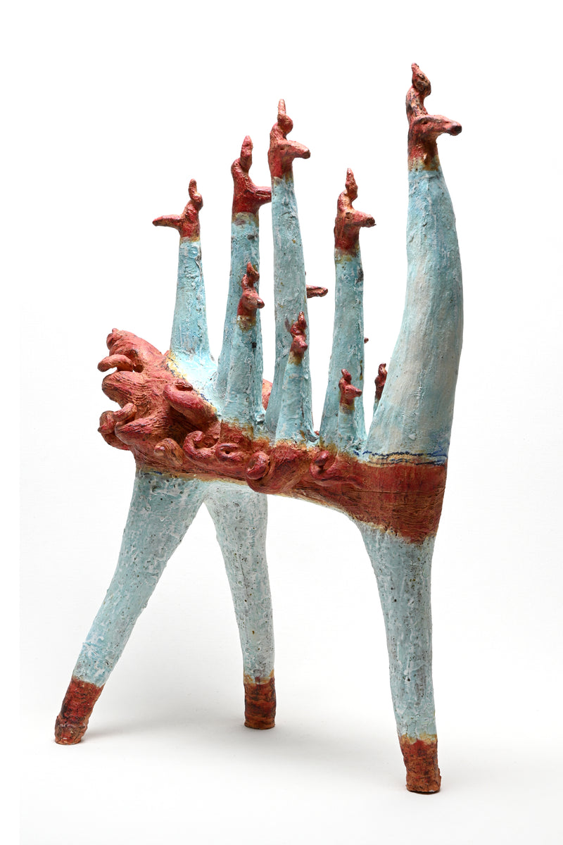 Lilach Mileikowski — 'In Canaanite Land' in Turquoise and Orange, Sculpture, 2025