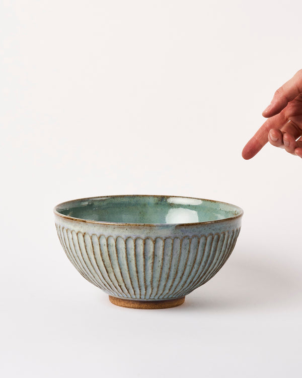 Terunobu Hirata —  Fluted Kinyo Bowl in Blue