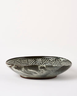 Terunobu Hirata —  Carved Ash Hagi Glaze Plate