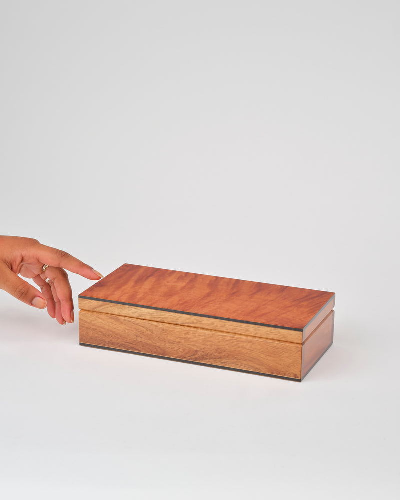 Anton Gerner — 'Long’ Wooden Box in Quilted, Myrtle