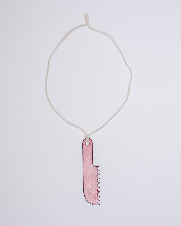Beth Sanderson — 'Bread Knife' Pendant Necklace in Pink