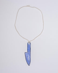 Beth Sanderson — 'Knife' Pendant Necklace in Blue