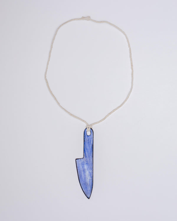 Beth Sanderson — 'Knife' Pendant Necklace in Blue