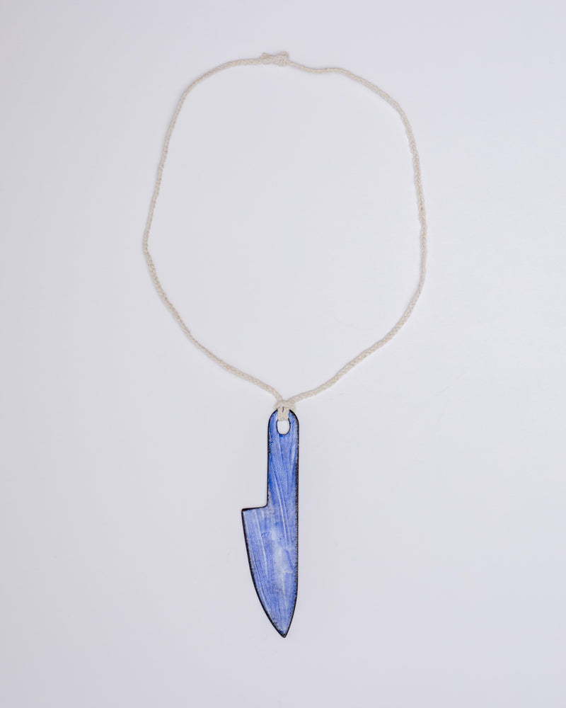 Beth Sanderson — 'Knife' Pendant Necklace in Blue