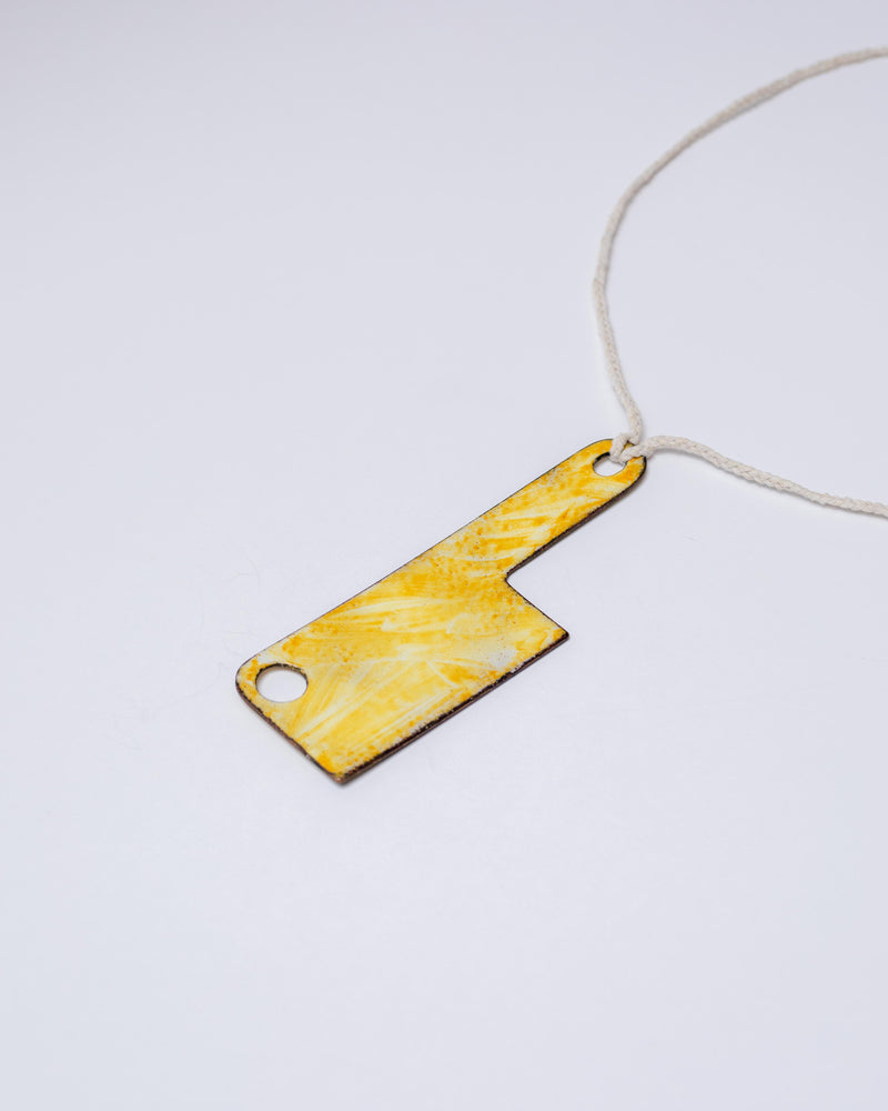Beth Sanderson — 'Cleaver' Pendant Necklace in Yellow