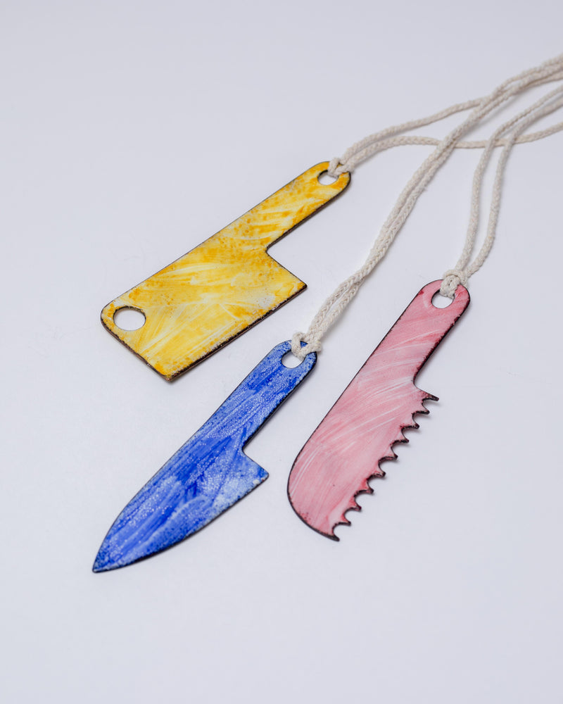 Beth Sanderson — 'Knife' Pendant Necklace in Blue