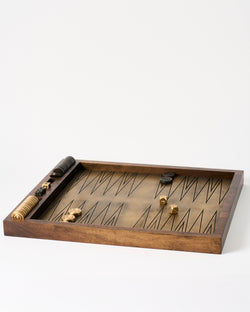 Corbet — 'Backgammon Set', in Brass and American Walnut